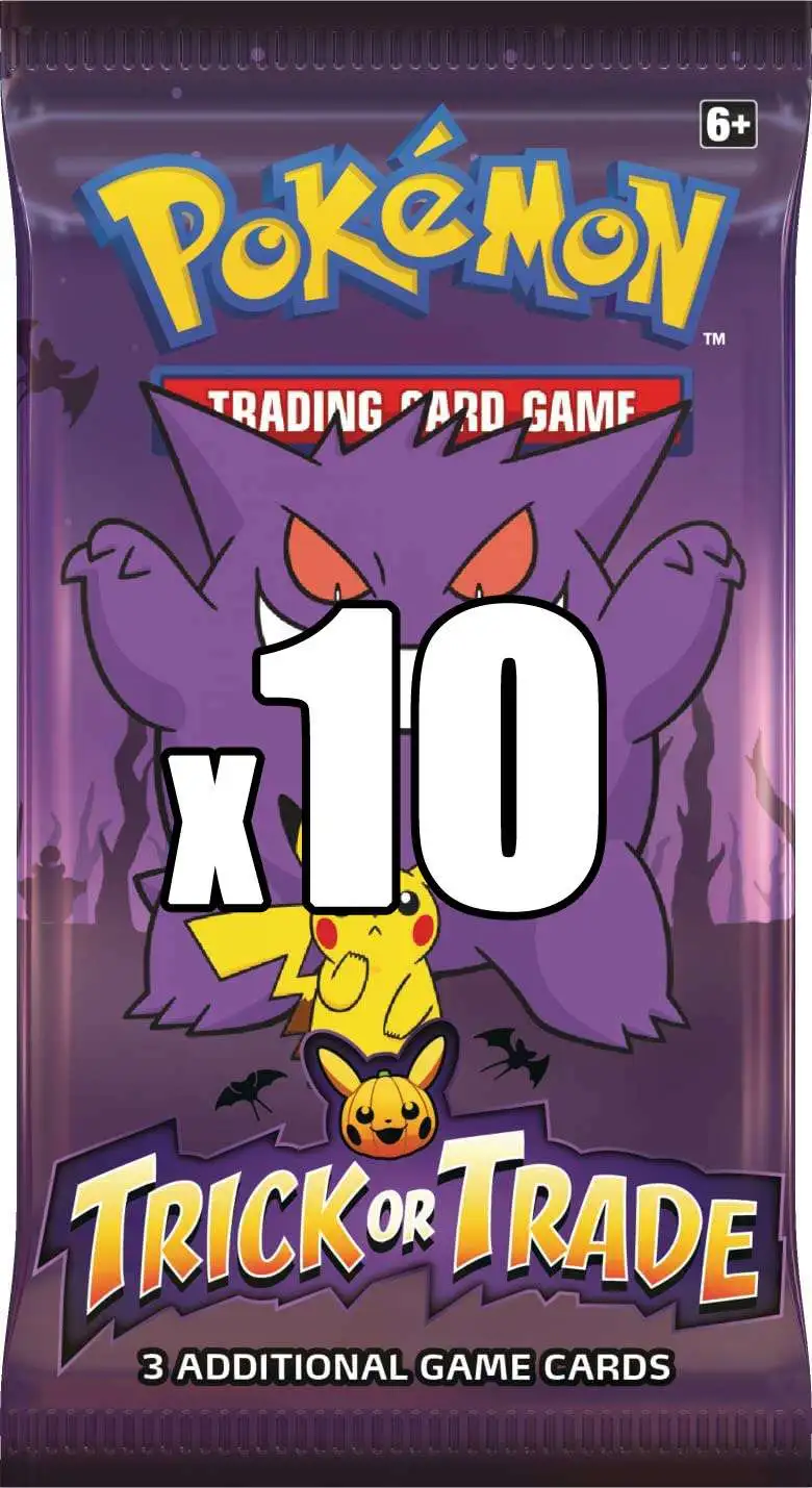 Trick or Trade LOT of 10 BOOster Packs [3 Cards Per Pack]